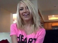 Hot blonde gets hardcore throat fucked