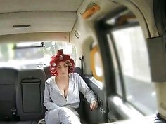 Naughty passenger fucked by the driver in the backseat