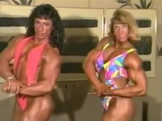 2 Sexy FBB Muscle Women Flexing and Posing
