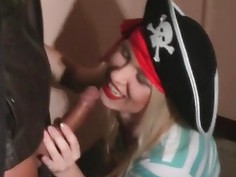 Passionate college blowjob at Halloween party