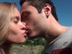 Attractive country girl is sucking a hard dick on farm